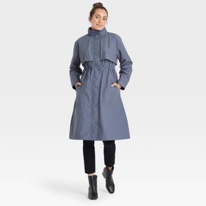 Dusty Blue Women's Trench Coat